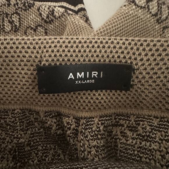 Amiri Bandana Cotton Cashmere Blend Matching Set Tan Brown Polo Shorts Size XXL - Picture 11 of 16